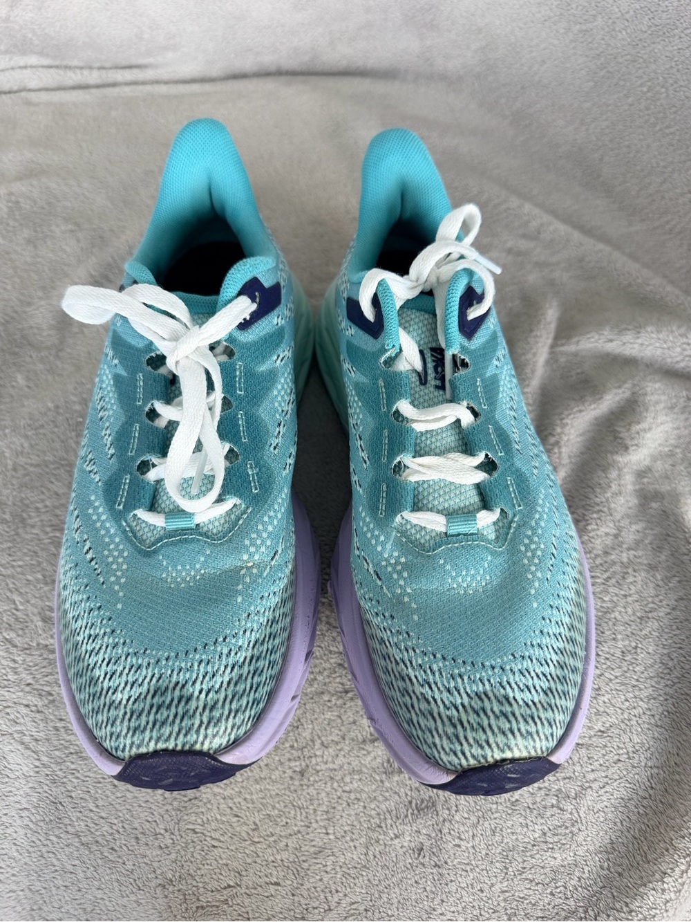 Hoka One One Women's Teal and Lavender Running Shoes